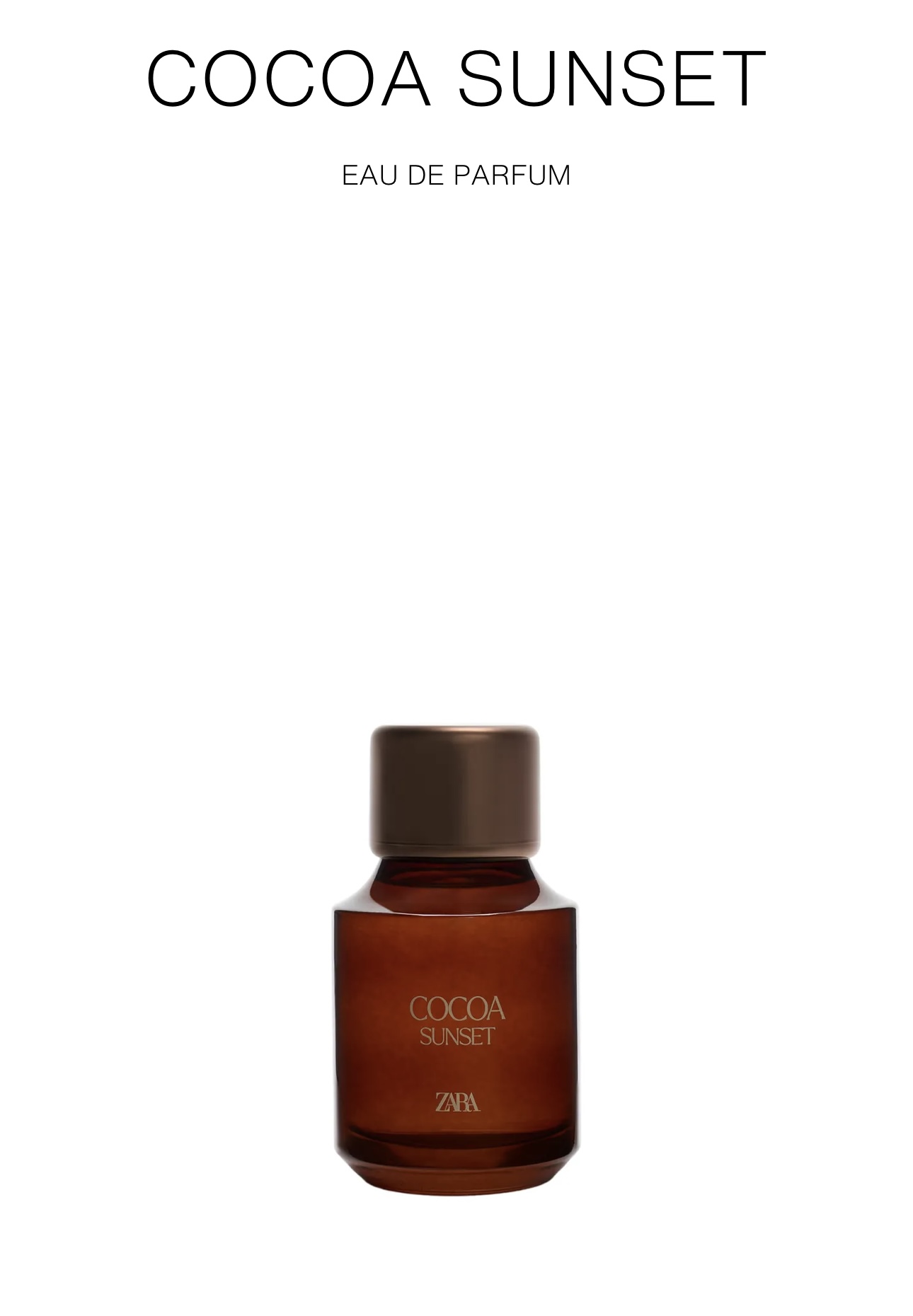 Cocoa Sunset Parfum and Body oil by ZARA vue 3